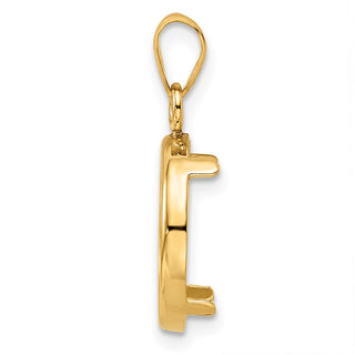 14k Yellow Gold 13mm Polished Prong Coin Bezel Pendant - Fits 2 Pesos and US $1