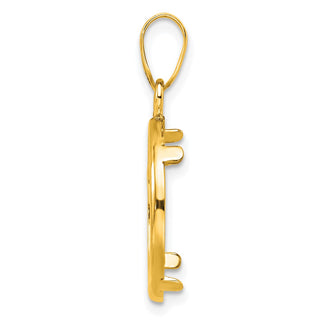 14k Yellow Gold 16.5mm Polished Prong Coin Bezel Pendant - Fits 1/10 oz American Eagle and 1/10 oz Krugerrand