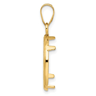 14k Yellow Gold 17.8mm Polished Prong Coin Bezel Pendant - Fits US $2.50 Liberty and Other Coins