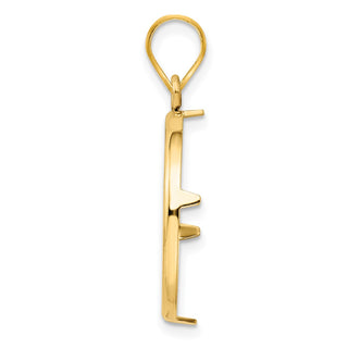 14k Yellow Gold 19.0mm Polished Prong Coin Bezel Pendant - Fits 5 Pesos