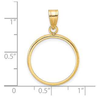 14k Yellow Gold 19.0mm Polished Prong Coin Bezel Pendant - Fits 5 Pesos