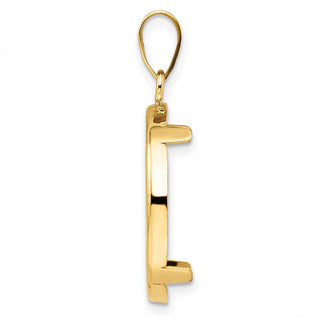 14k Yellow Gold 20.2mm Polished Prong Coin Bezel Pendant - Fits 1/4 oz Maple Leaf
