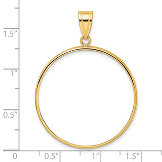 14k Yellow Gold 32mm Polished Prong Coin Bezel Pendant - Fits 1 oz Australian Nugget, 1 oz Kangaroo, 1 oz Panda, and Other Coins