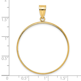 14k Yellow Gold 34.2mm Polished Prong Coin Bezel Pendant - Fits US $20 Liberty and US $20 St. Gaudens