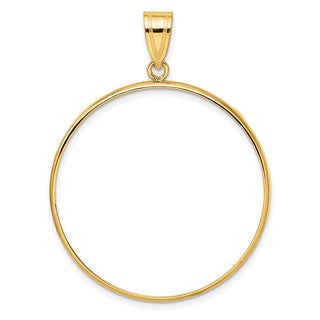 14k Yellow Gold 34.2mm Polished Prong Coin Bezel Pendant - Fits US $20 Liberty and US $20 St. Gaudens