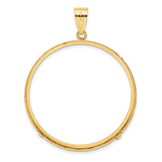 14k Yellow Gold 37mm Polished Prong Coin Bezel Pendant - Fits 50 Pesos and Centenario