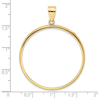 14k Yellow Gold 37mm Polished Prong Coin Bezel Pendant - Fits 50 Pesos and Centenario