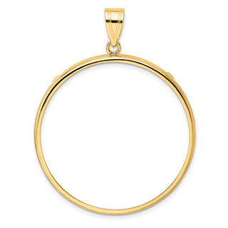 14k Yellow Gold 37mm Polished Prong Coin Bezel Pendant - Fits 50 Pesos and Centenario