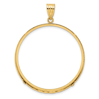 14k Yellow Gold 38.1mm Polished Prong Coin Bezel Pendant - Fits Statue of Liberty Silver Dollar, US Morgan Silver Dollar, and US Peace Silver Dollar
