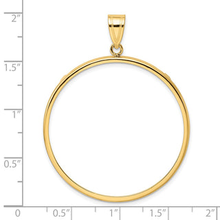 14k Yellow Gold 38.1mm Polished Prong Coin Bezel Pendant - Fits Statue of Liberty Silver Dollar, US Morgan Silver Dollar, and US Peace Silver Dollar