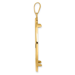 14k Yellow Gold 39.5mm Polished Prong Coin Bezel Pendant - Fits 4 Ducat