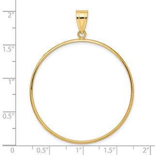 14k Yellow Gold 39.5mm Polished Prong Coin Bezel Pendant - Fits 4 Ducat