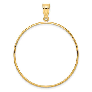 10k Yellow Gold Polished 39.5mm Prong Coin Bezel Pendant - Fits 4 Ducat