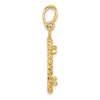 14k Yellow Gold 15mm Twisted Wire Prong Coin Bezel Pendant - Fits US $1 Type 2