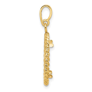 14k Yellow Gold 16.5mm Twisted Wire Prong Coin Bezel Pendant - Fits 1/10 oz American Eagle and 1/10 oz Krugerrand