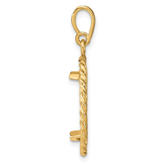 14k Yellow Gold 17.8mm Twisted Wire Prong Coin Bezel Pendant - Fits US $2.50 Liberty and Other Coins