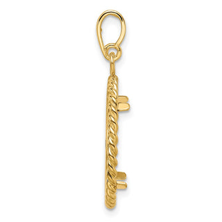 14k Yellow Gold 18mm Twisted Wire Prong Coin Bezel Pendant - Fits 1/10 oz Cat, 1/10 oz Panda, and US Dime
