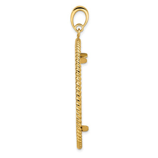 14k Yellow Gold 39.5mm Twisted Wire Prong Coin Bezel Pendant - Fits 4 Ducat