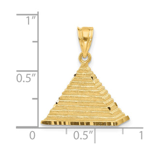 14k Yellow Gold Pyramid Charm