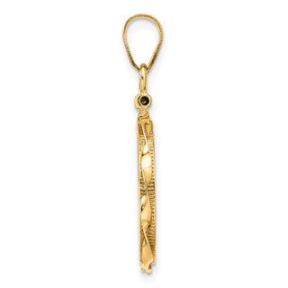 10k Polished Hand Twisted Ribbon 16.5mm x 1.35mm Screw Top Coin Bezel Pendant - Fits 1/10 oz American Eagle and 1/10 oz Krugerrand