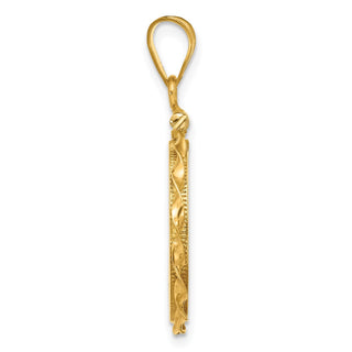 14k Yellow Gold 17.8mm Hand Twisted Ribbon Screw Top Coin Bezel Pendant - Fits US $2.50 Liberty and Other Coins