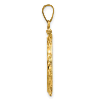 14k Yellow Gold 21.6mm Hand Twisted Ribbon Screw Top Coin Bezel Pendant - Fits US $5 Bald Eagle, US $5 Congressional, US $5 Liberty, and Other Coins