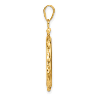 14k Yellow Gold 22mm Hand Twisted Ribbon Screw Top Coin Bezel Pendant - Fits 1/4 oz American Eagle and Other Coins