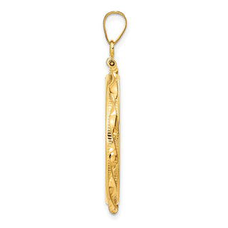 14k Yellow Gold 25.0mm Hand Twisted Ribbon Screw Top Coin Bezel Pendant - Fits 1/2 oz Maple Leaf and Other Coins