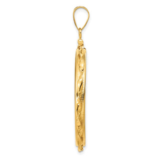 14k Yellow Gold 34.2mm Hand Twisted Ribbon Screw Top Coin Bezel Pendant - Fits US $20 Liberty and US $20 St. Gaudens