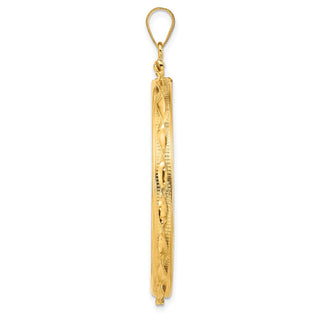 14k Yellow Gold 37mm Hand Twisted Ribbon Screw Top Coin Bezel Pendant - Fits 50 Pesos and Centenario