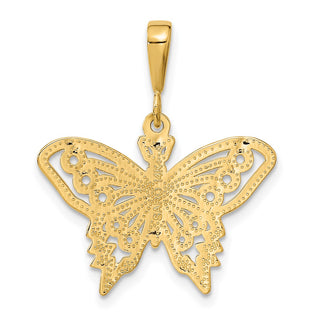 14k Yellow Gold Butterfly Pendant C1849