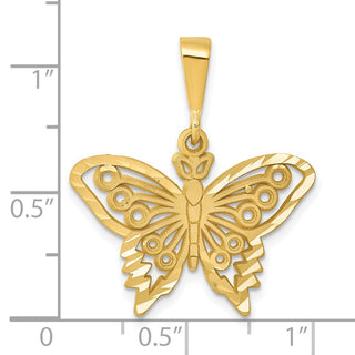 14k Yellow Gold Butterfly Pendant C1849
