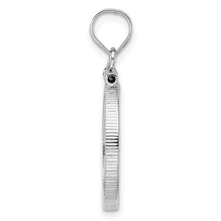14k White Gold Polished and Diamond-cut 16.5mm x 1.35mm Screw Top Coin Bezel Pendant