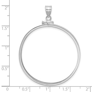 14k White Gold Polished 37.0mm x 2.85mm Screw Top Coin Bezel Pendant
