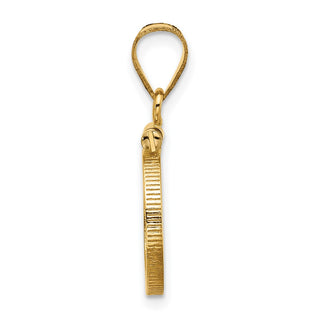 14k Yellow Gold 13mm Polished Screw Top Coin Bezel Pendant - Fits 2 Pesos and US $1 Type 1