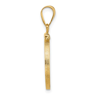 14k Yellow Gold 16mm Polished Screw Top Coin Bezel Pendant - Fits 1/10 oz Maple Leaf, Maple Leaf, and Other Coins
