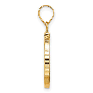 10k Yellow Gold Polished 16.5mm x 1.35mm Screw Top Coin Bezel Pendant - Fits 1/10 oz American Eagle and 1/10 oz Krugerrand