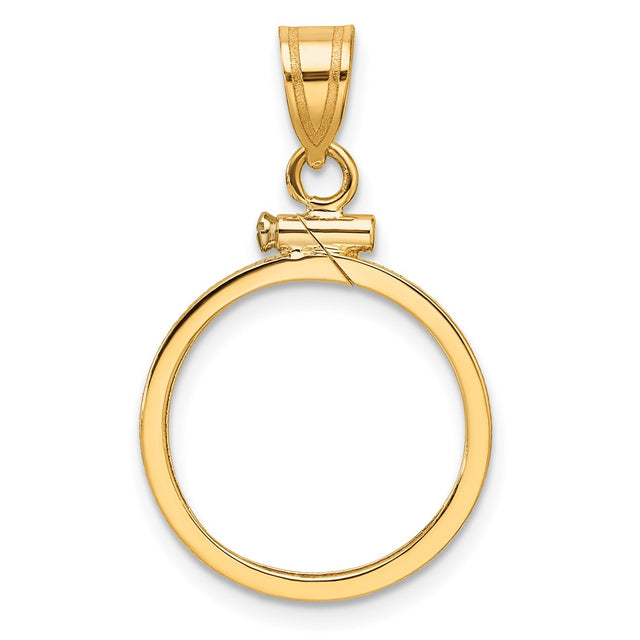 14k Gold 16.5 mm Screw-Top Coin Bezel
