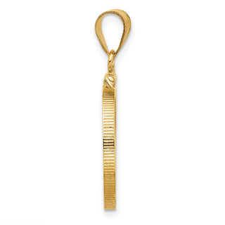 14k Yellow Gold 17.8mm Polished Screw Top Coin Bezel Pendant - Fits US $2.50 Liberty and Other Coins
