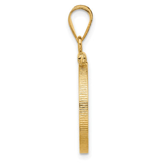 14k Yellow Gold 18mm Polished Screw Top Coin Bezel Pendant - Fits 1/10 oz Cat, 1/10 oz Panda, and US Dime