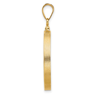 14k Yellow Gold 25.0mm Polished Screw Top Coin Bezel Pendant - Fits 1/2 oz Maple Leaf and Other Coins