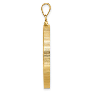 14k Polished 32.7mm x 3.00mm Screw Top Coin Bezel Pendant - Fits 1 oz American Eagle, 1 oz Cat, and 1 oz Krugerrand