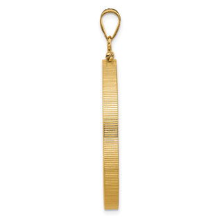 14k Yellow Gold 34.2mm Polished Screw Top Coin Bezel Pendant - Fits US $20 Liberty and US $20 St. Gaudens