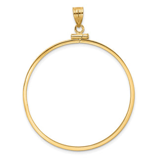 14k Yellow Gold 39.5mm Polished Screw Top Coin Bezel Pendant - Fits 4 Ducat