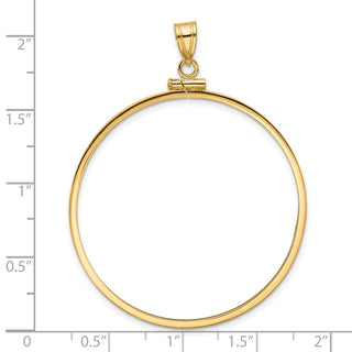 14k Yellow Gold 39.5mm Polished Screw Top Coin Bezel Pendant - Fits 4 Ducat