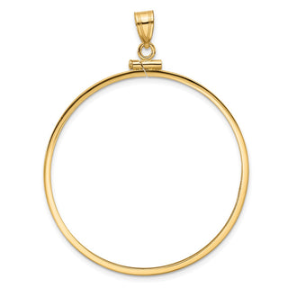 14k Yellow Gold 39.5mm Polished Screw Top Coin Bezel Pendant - Fits 4 Ducat