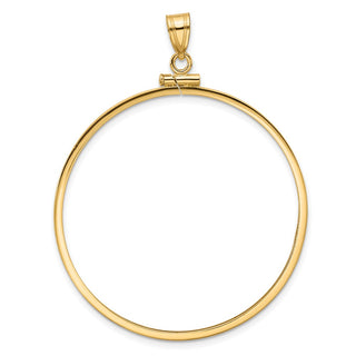 10k Yellow Gold Polished 39.5mm x 1.1mm Screw Top Coin Bezel Pendant - Fits 4 Ducat