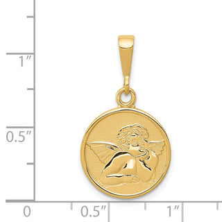 14k Yellow Gold Polished and Satin St. Raphael Angel Pendant