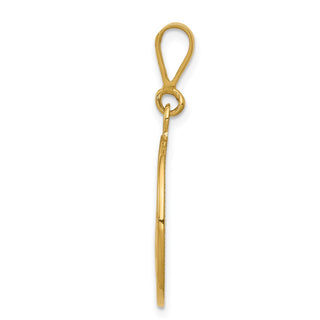 14k Yellow Gold Polished and Satin Angel Pendant C1896