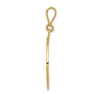 14k Yellow Gold Polished and Satin Angel Pendant C1897